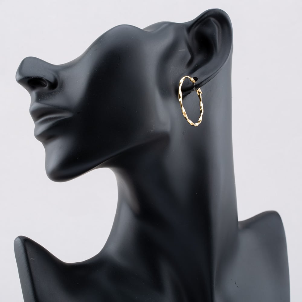 Silver Gold Plated 30mm Twist Hoop Earrings S3461