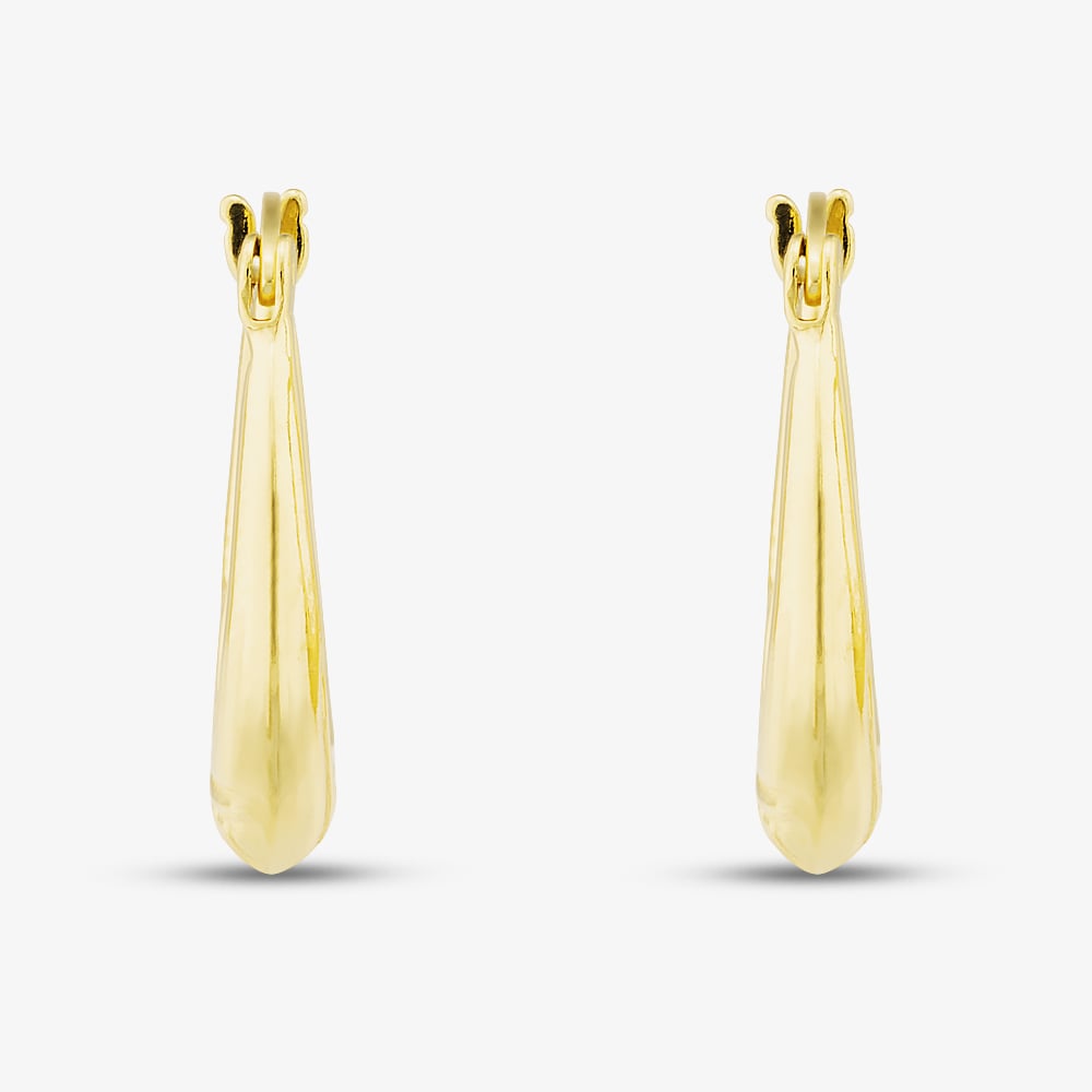Silver Gold Plated Oval Creole Hoop Earrings S3038
