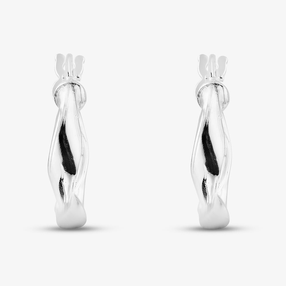 Sterling Silver 16mm Twisted Hoop Earrings S3374