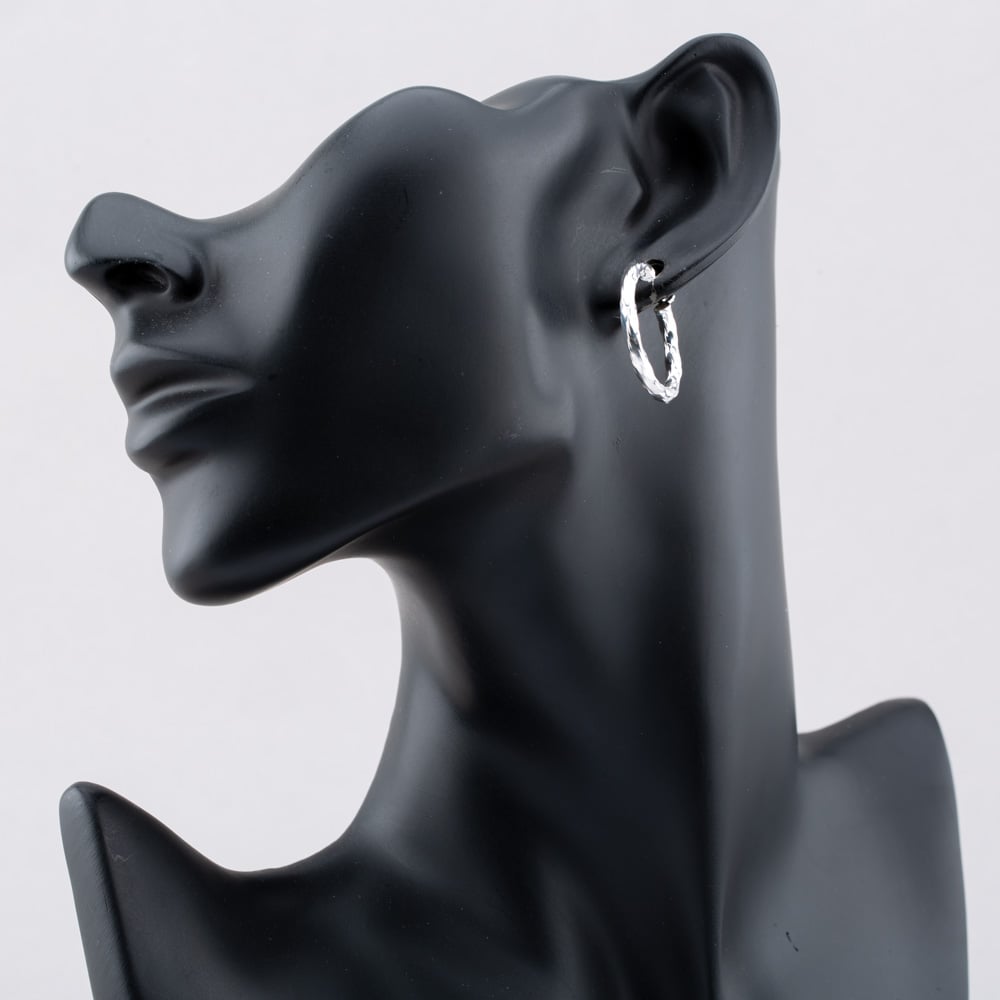 Sterling Silver 25mm Diamond Cut Hoop Earrings S3448