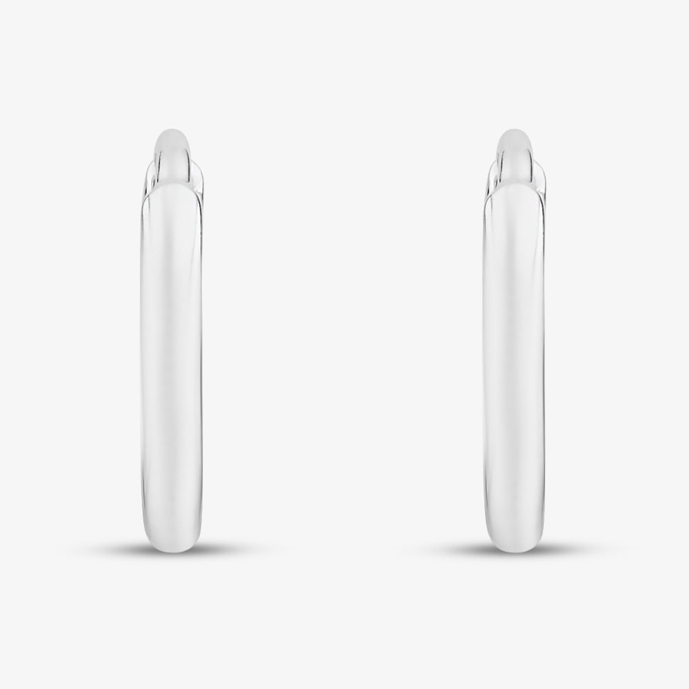 Sterling Silver Plain 12mm Hoop Earrings E6350