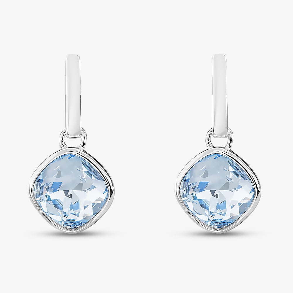 Sterling Silver Blue Sapphire Dropper Earrings E6478T