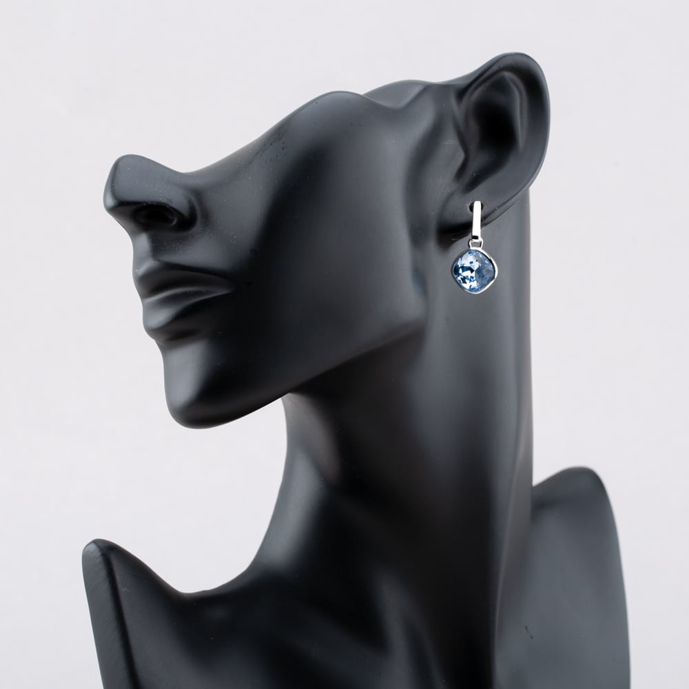 Sterling Silver Blue Sapphire Dropper Earrings E6478T