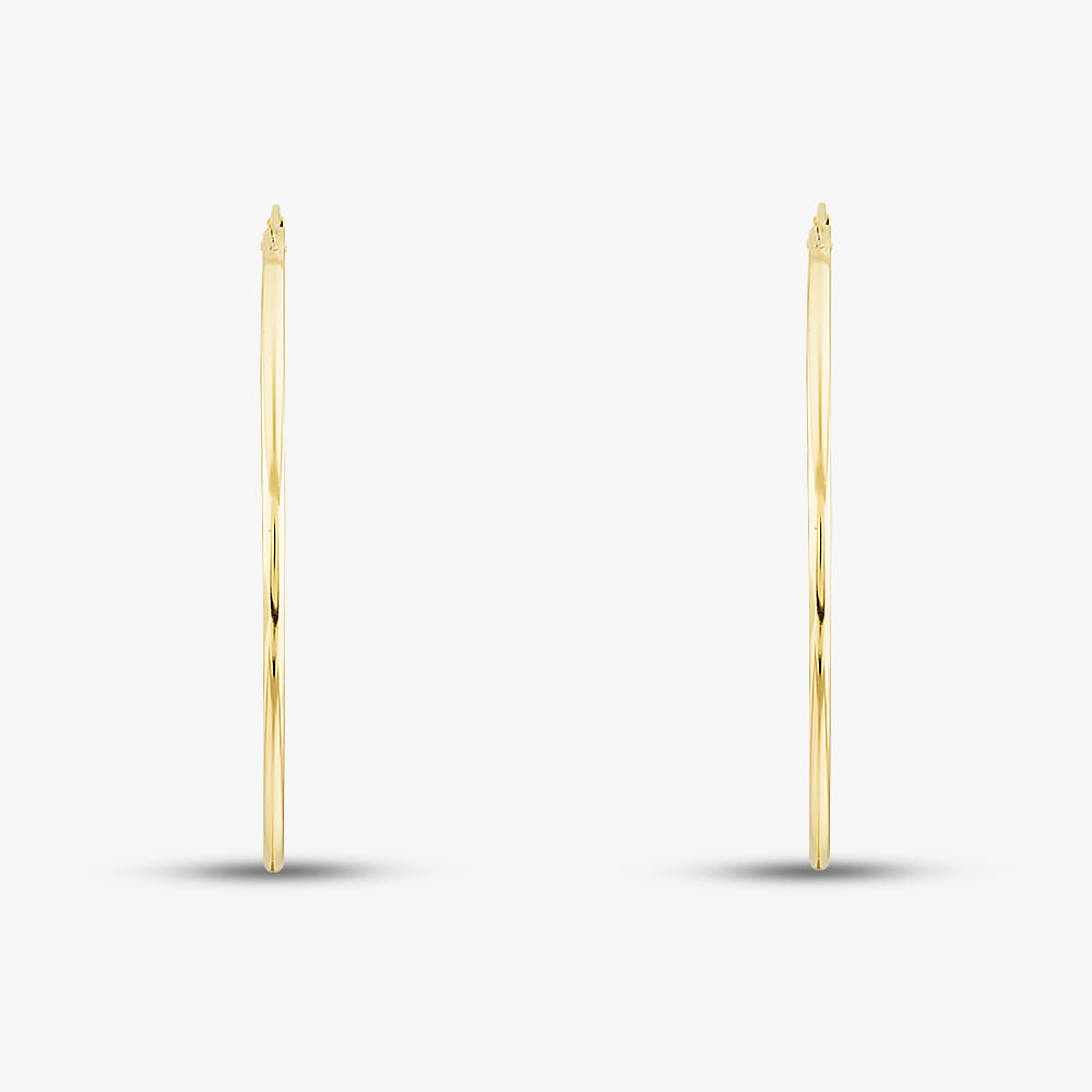Gold Tone 50mm Hoop Earrings H243*