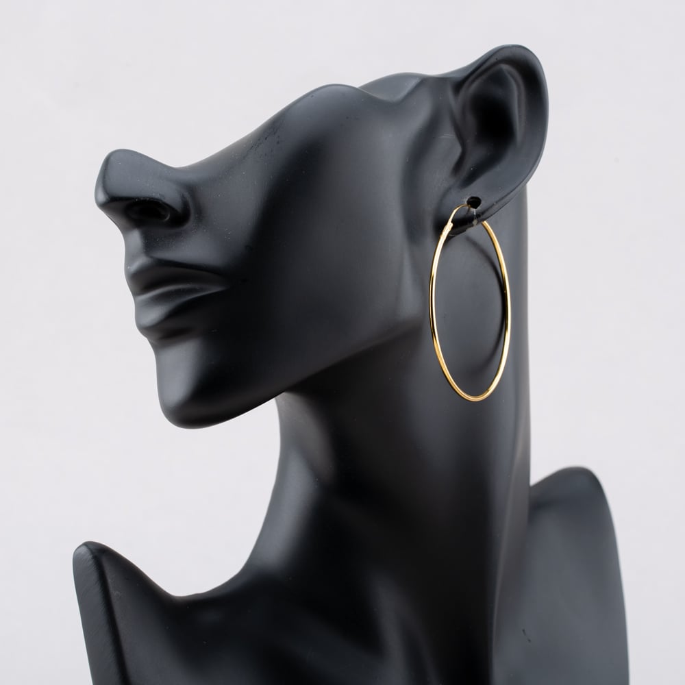 Gold Tone 50mm Hoop Earrings H243*
