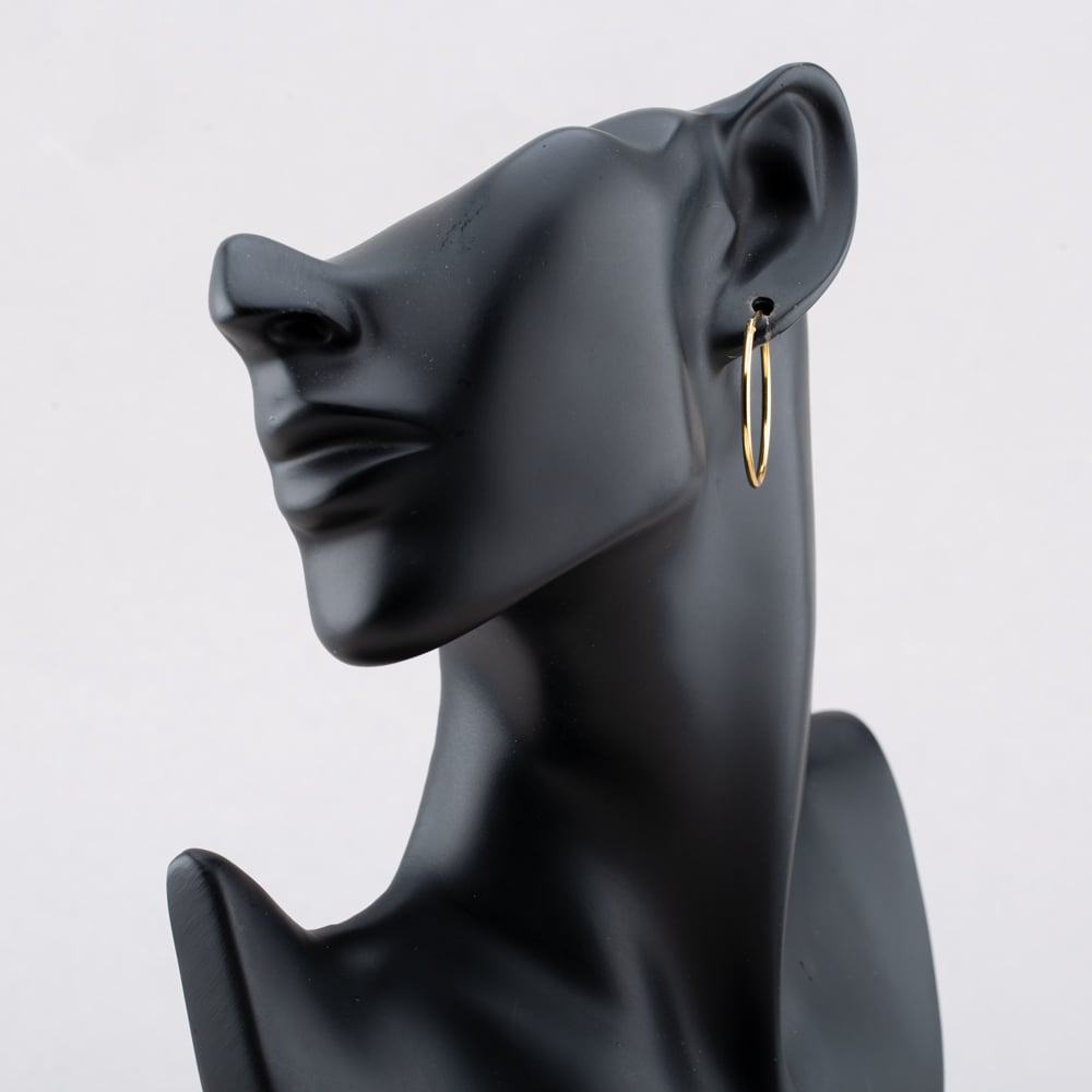 Gold Tone 30mm Hoop Earrings H246*