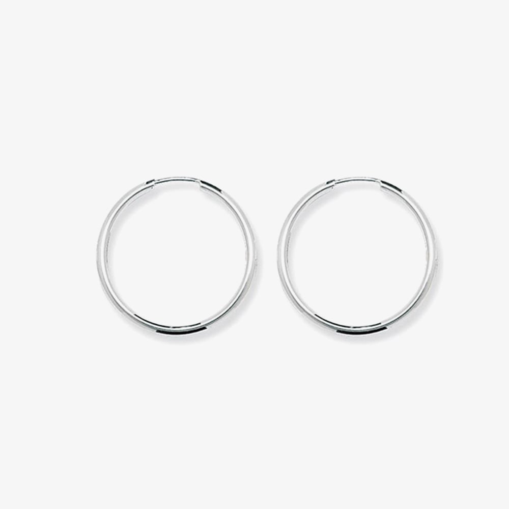 Click to view product details and reviews for Silver Classic Sterling Silver 25mm Sleeper Hoop Earrings G5534.