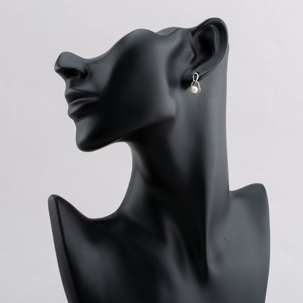Sterling Silver Freshwater Pearl Link Dropper Earrings EOW70222FW