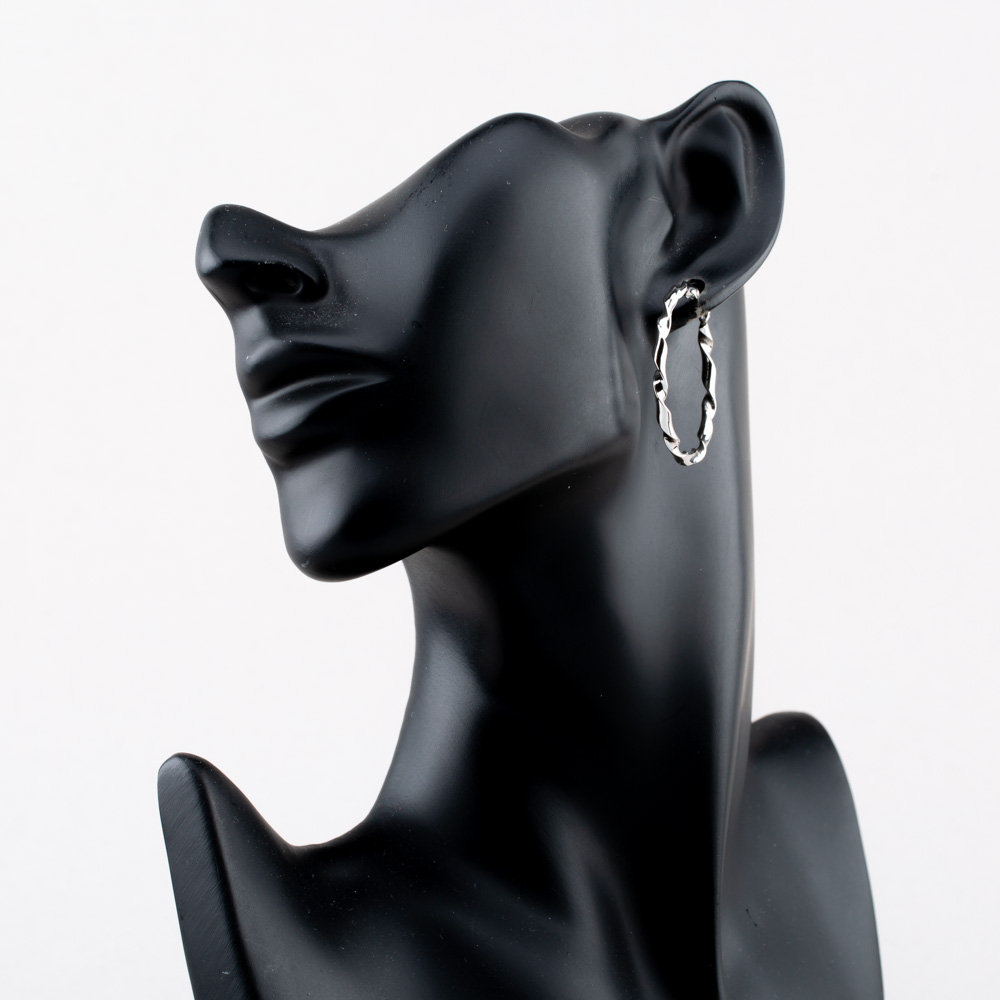 Fashionista Silver Sterling Silver Twist Hoop Earrings TTE3915300000R1