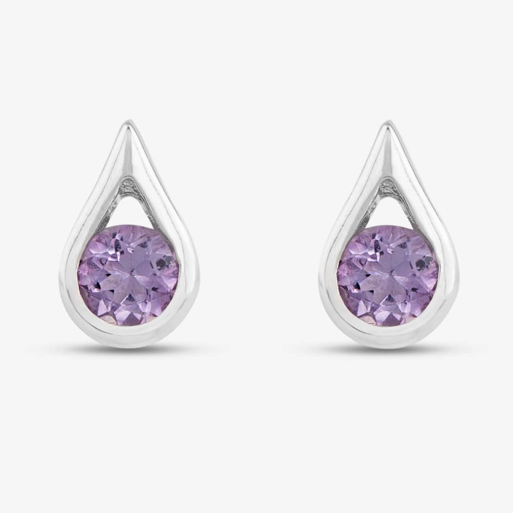 Amethyst Set Silver Earrings GK-E205M