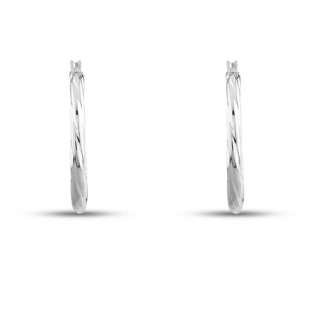 Silver Twisted Hoop Earrings 8-53-9039