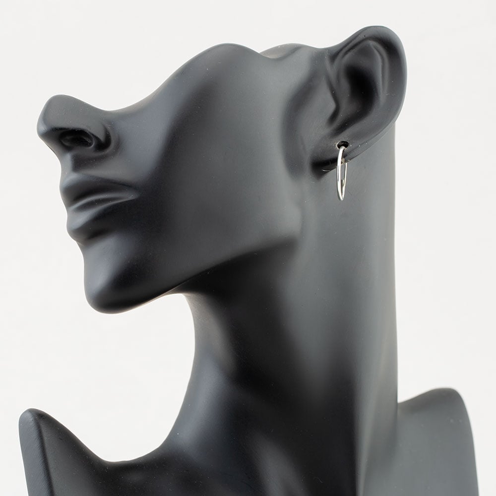 Sterling Silver Plain Hoop Earrings H036