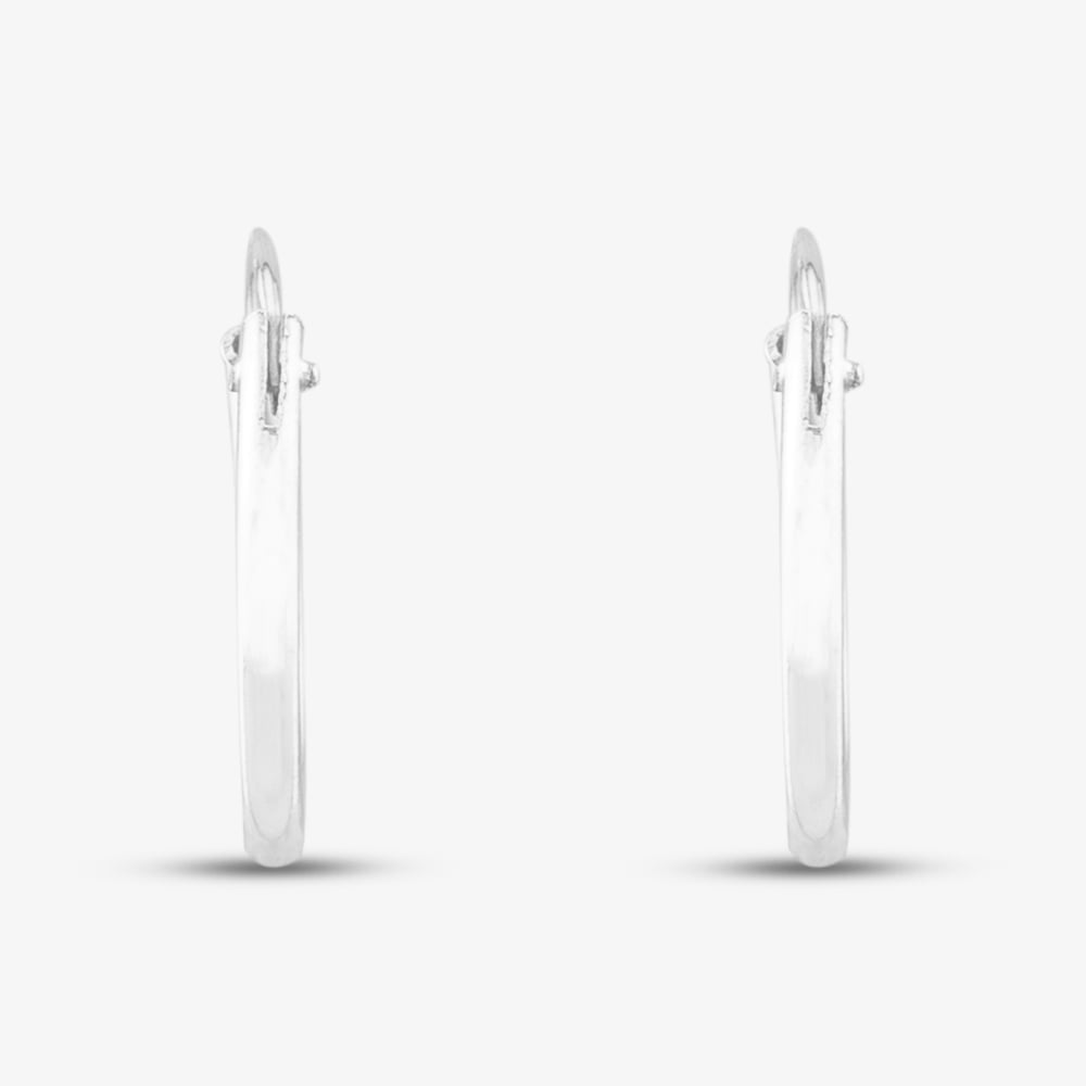 Sterling Silver Small Plain Hoop Earrings H041