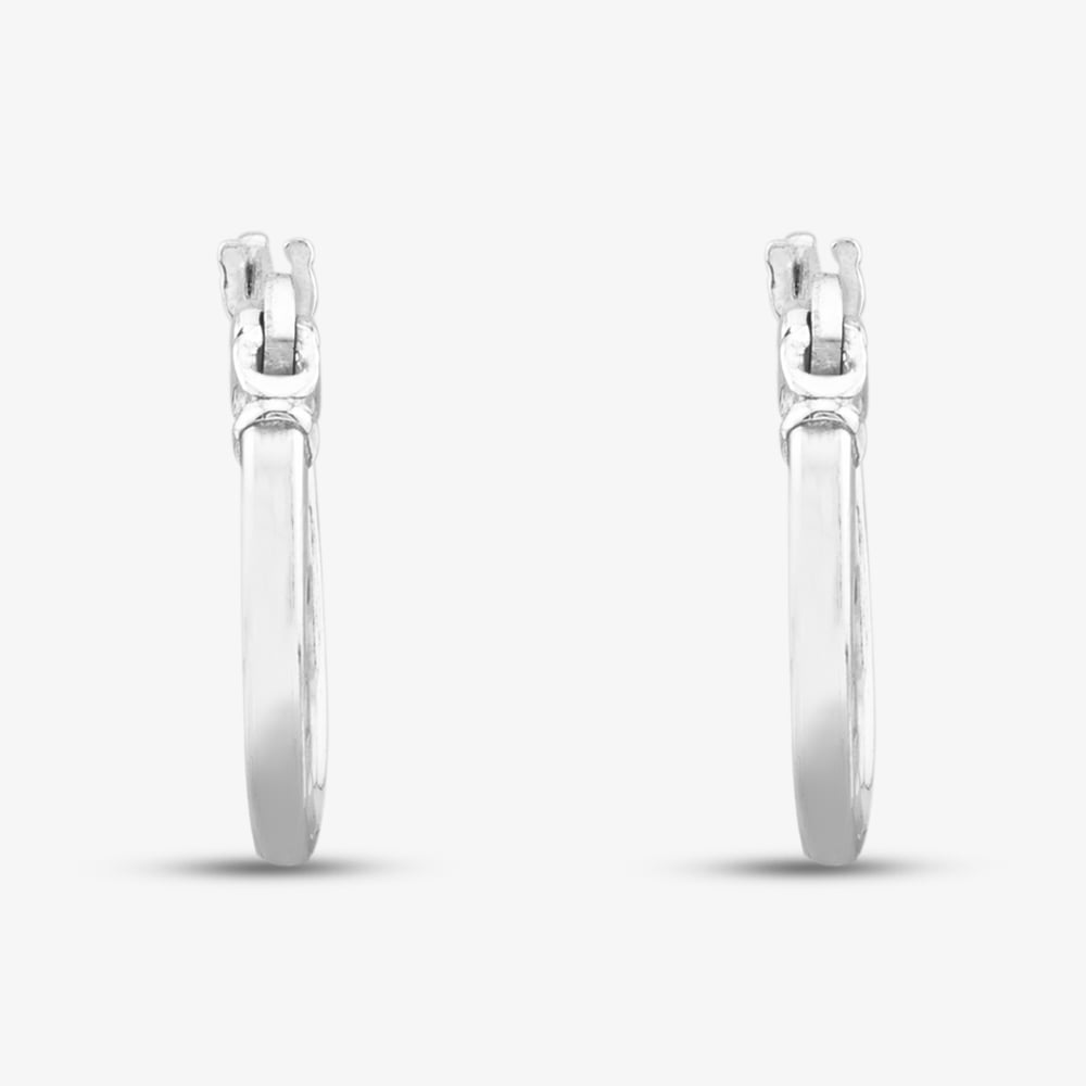 Sterling Silver 10mm Diamond Cut Hoop Earrings 8.51.1649
