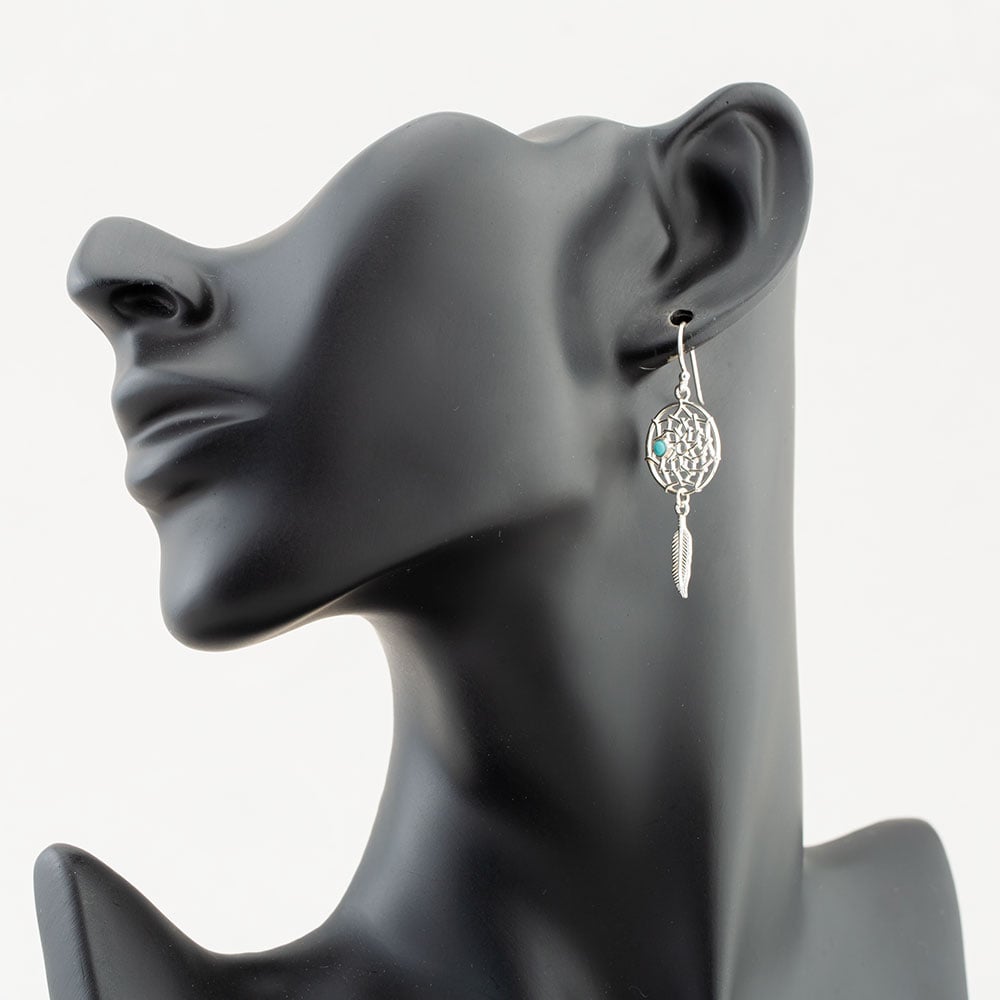 Sterling Silver Dream Catcher Dropper Earrings 8.59.0519