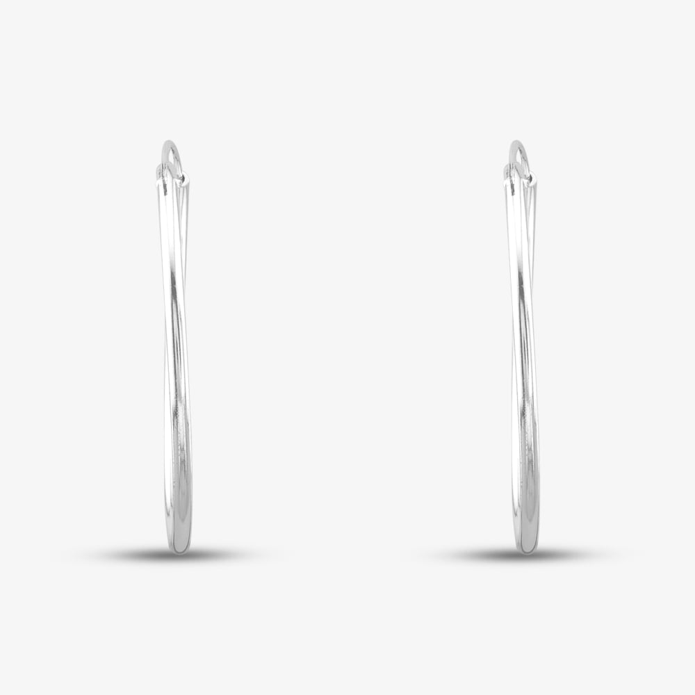 Sterling Silver 30mm x 1.5mm Hoop Earrings H244