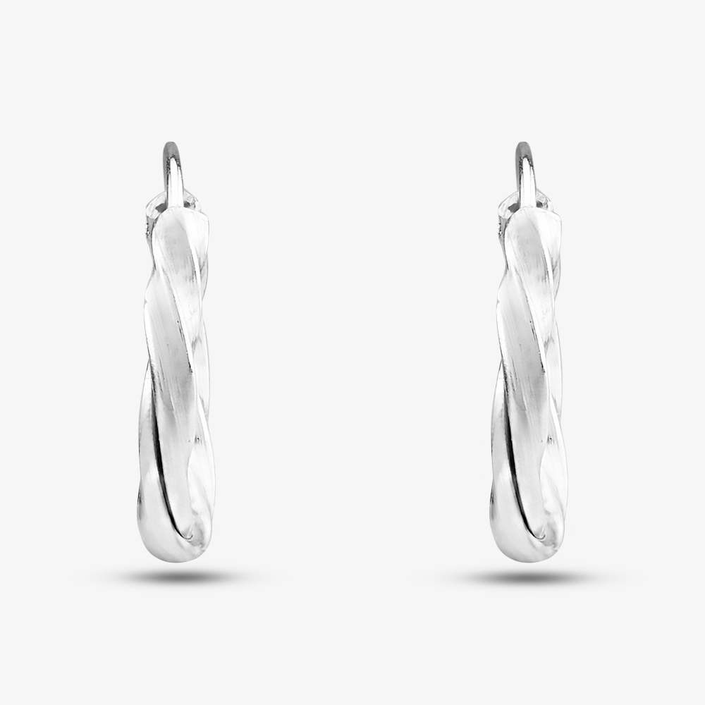 Sterling Silver Small Twisted Hoop Earrings H248