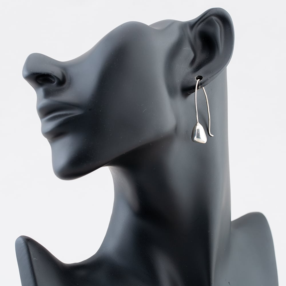 Silver Droplet Dropper Earrings E11