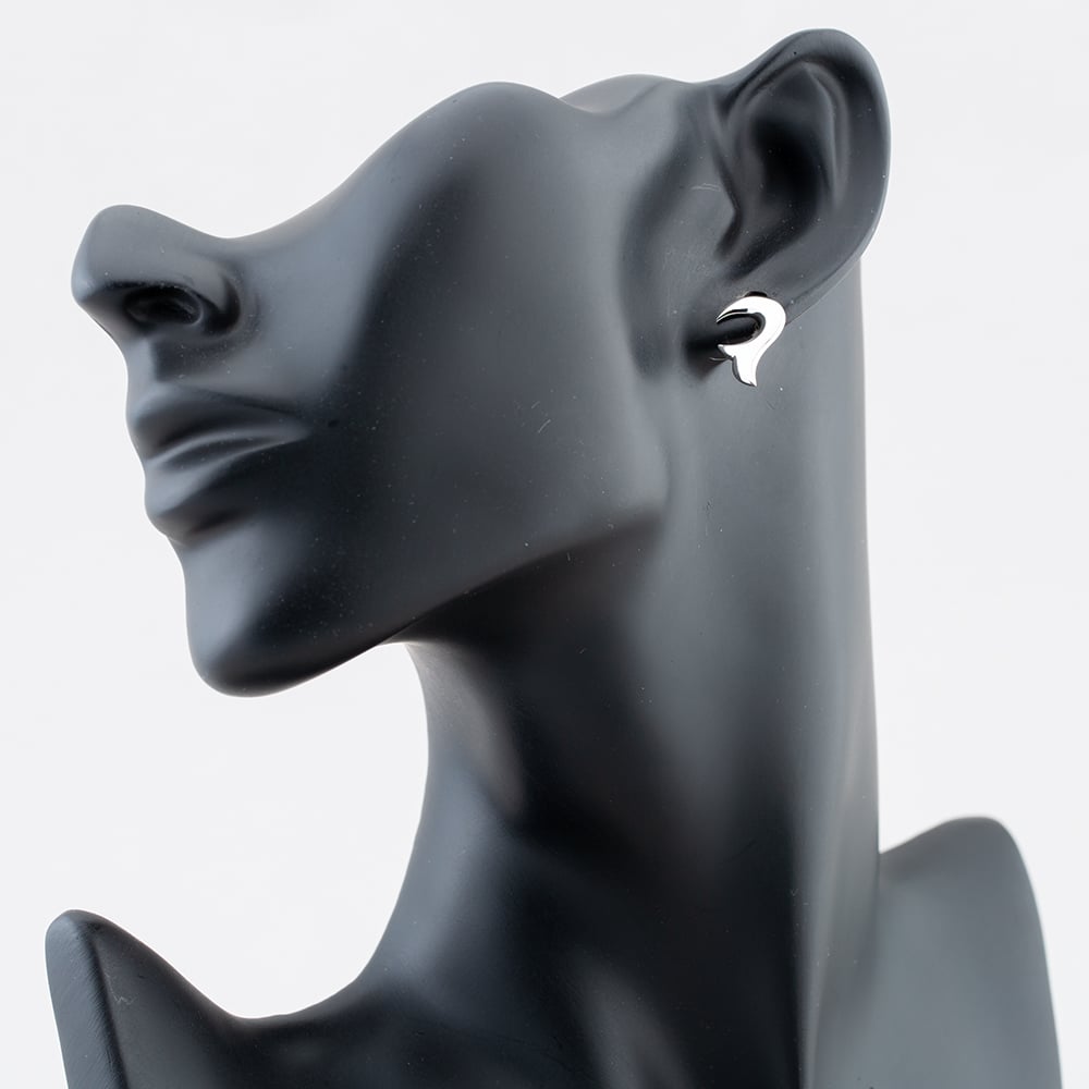 Silver Flame Abstract Stud Earrings ER209SI
