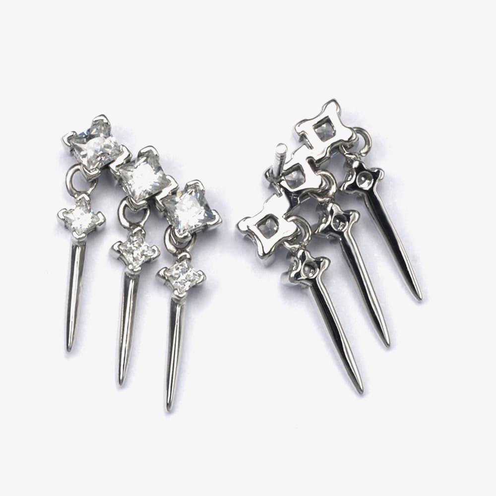 Product photograph of V Jewellery Simplicity Silver Graduated Stud Earrings 3150 from The Jewel Hut