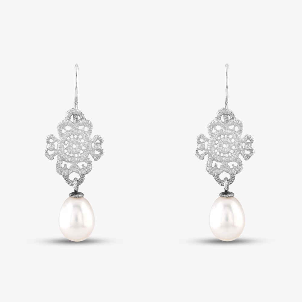 Sterling Silver Pearl Dropper Earrings 2460-AG-SW-1