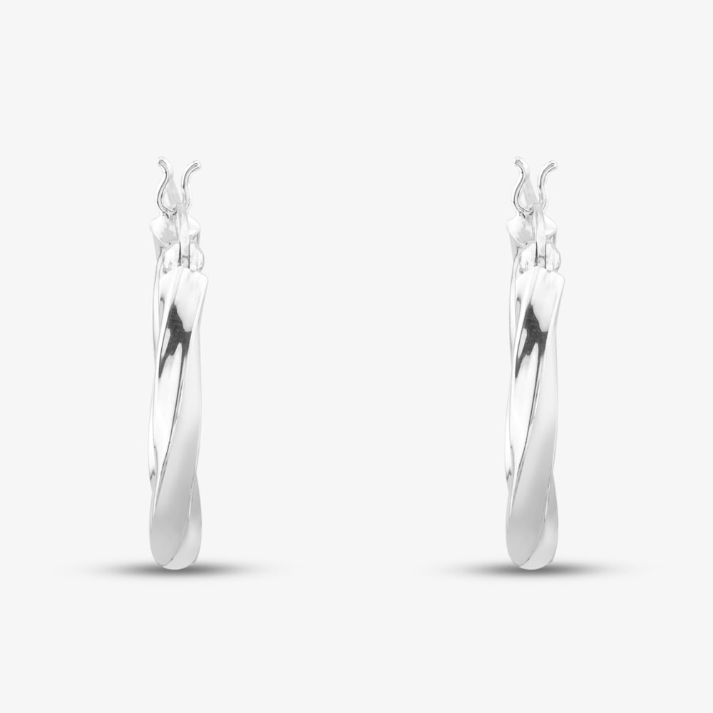 Sterling Silver Twist Creole Earrings 8.53.4259