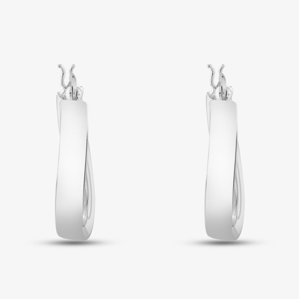 Sterling Silver Oval Creole Earrings 8.53.7779