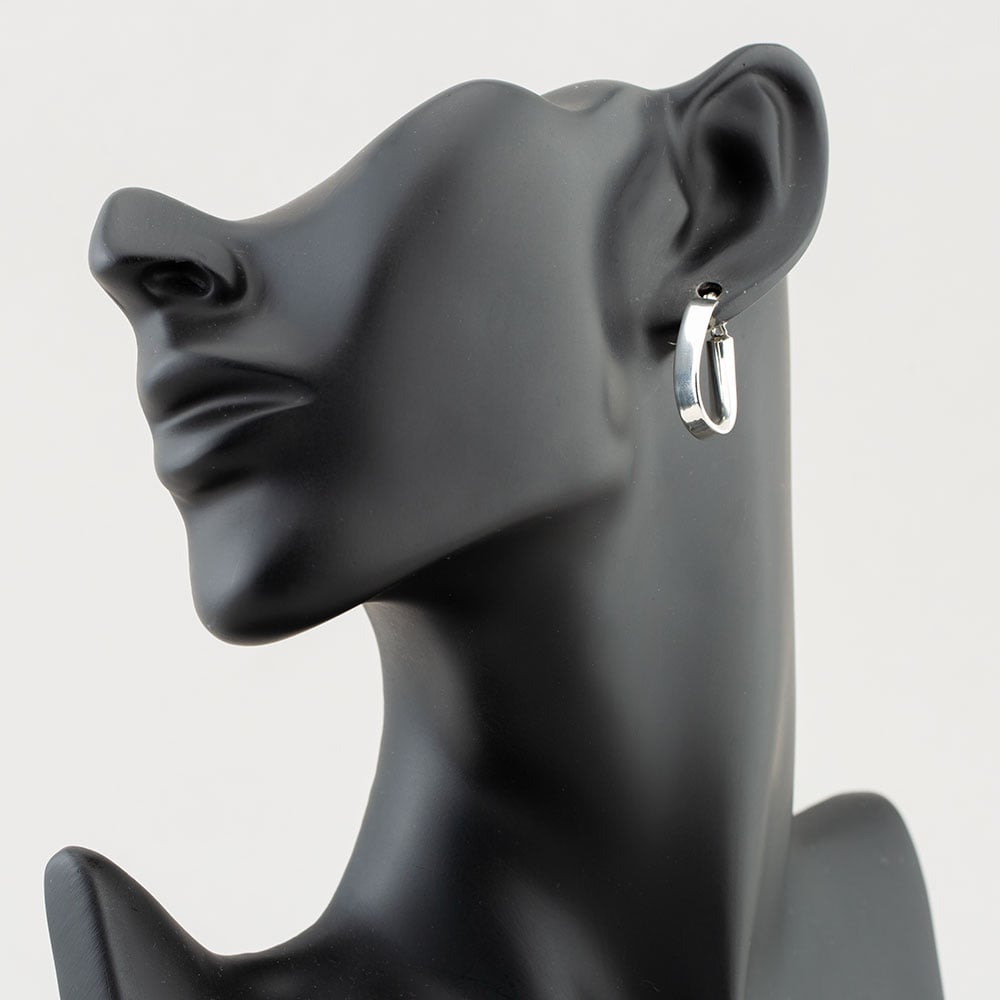 Sterling Silver Oval Creole Earrings 8.53.7779