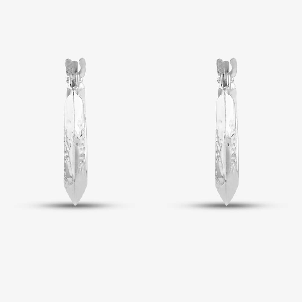 Sterling Silver Octagonal Patterned Creole Earrings 8.53.8159