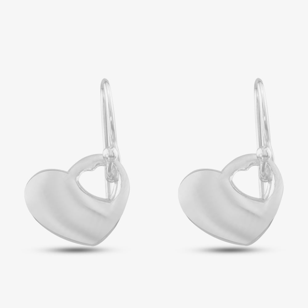 Sterling Silver Open Heart Dropper Earrings 8.54.1959