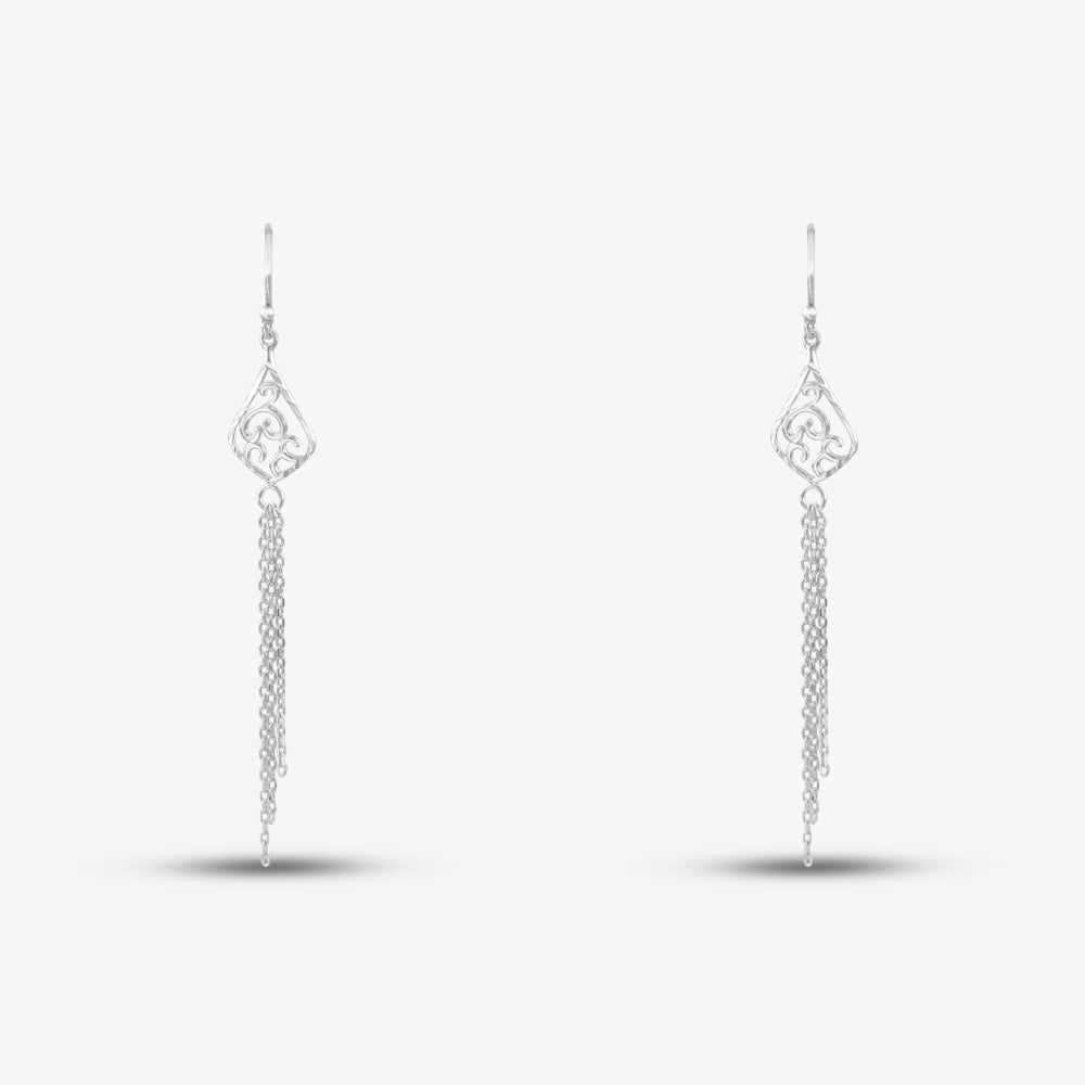 Sterling Silver Tassel Dropper Earrings 8.54.3659