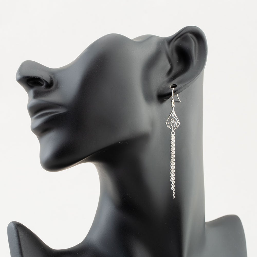 Sterling Silver Tassel Dropper Earrings 8.54.3659