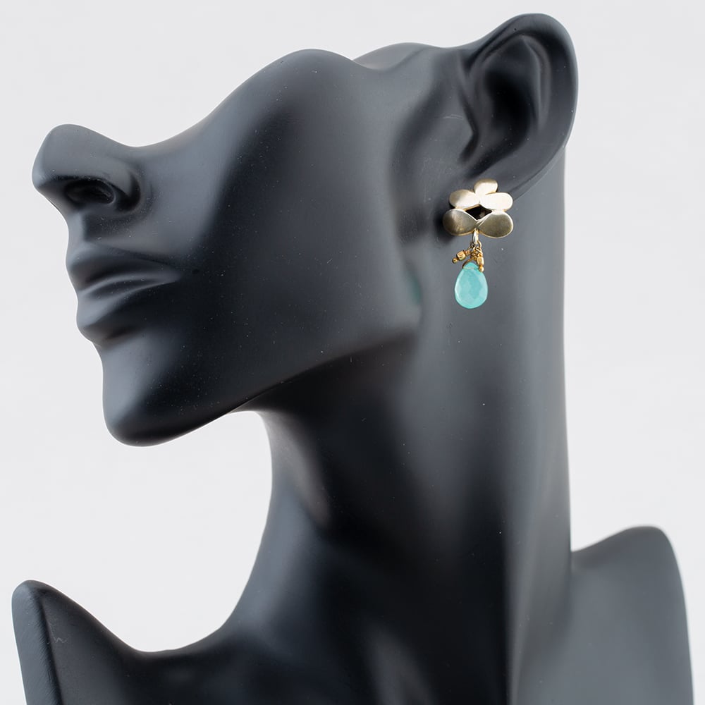 Gold Plated Quartz Flower Dropper Earrings EFIGCA