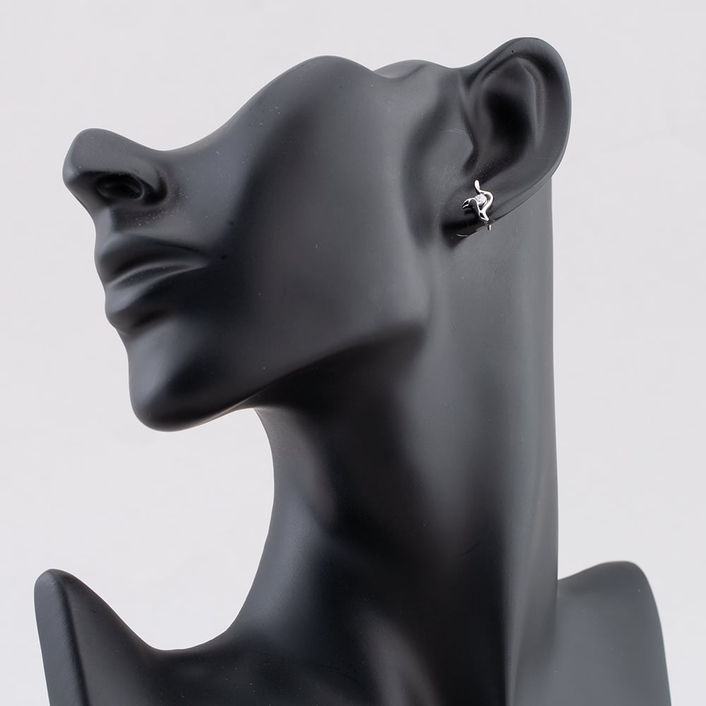 Silver Cubic Zirconia Fancy Swirl Stud Earrings CE5517