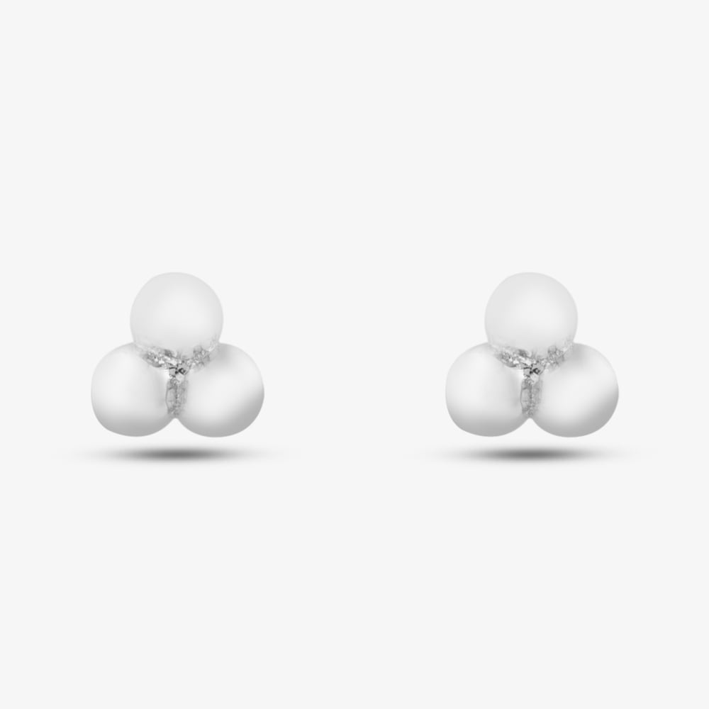 Silver Three Ball Stud Earrings SED0393B