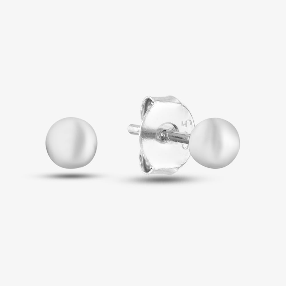 Product photograph of Silver Single Ball Stud Earrings Sed0391b from The Jewel Hut