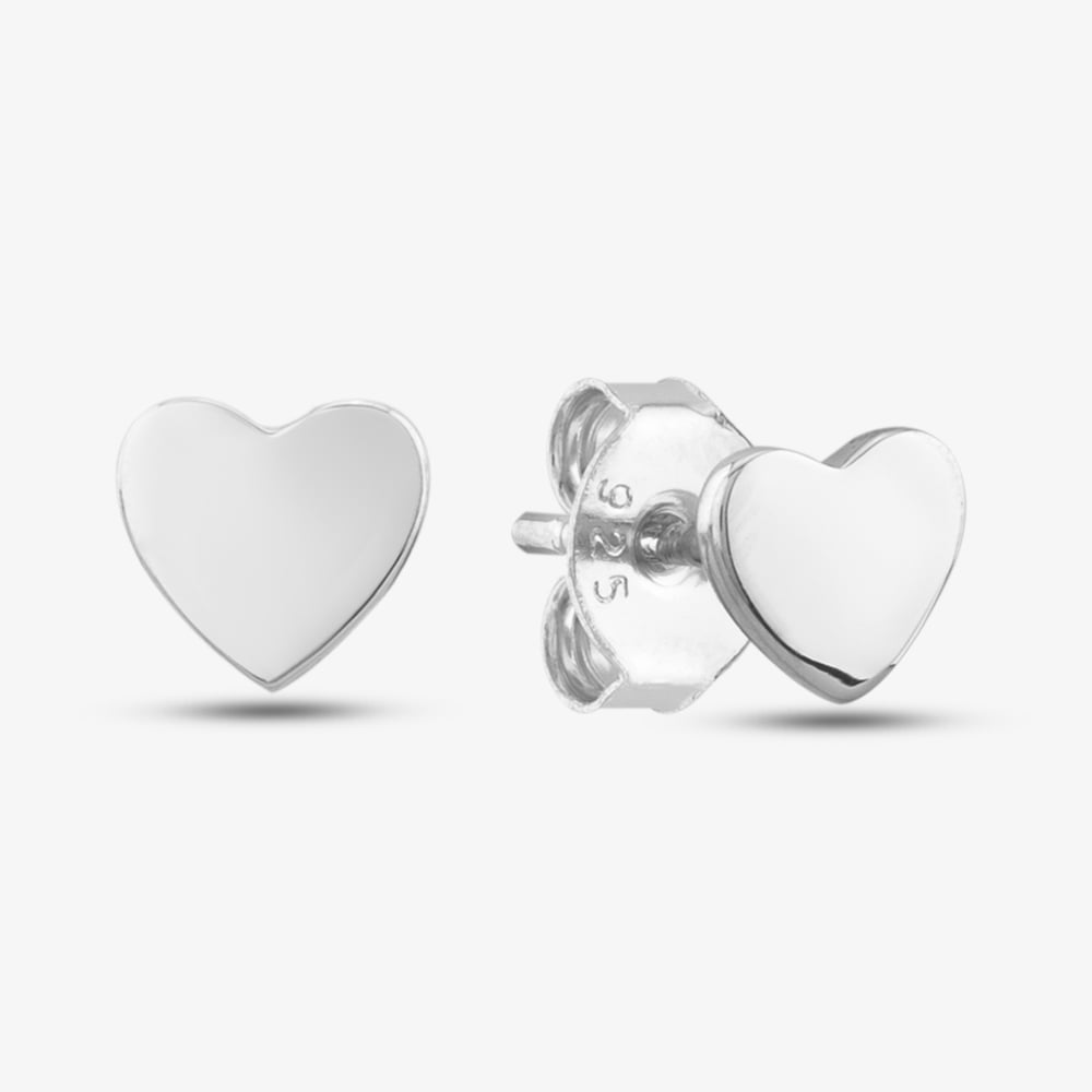 Product photograph of Silver Mini Plain Heart Stud Earrings Sed0168c from The Jewel Hut