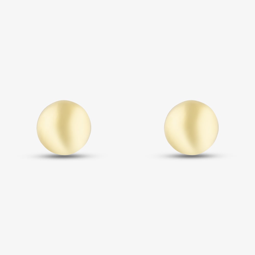 Silver Gold Plated 6mm Ball Stud Earrings S4007