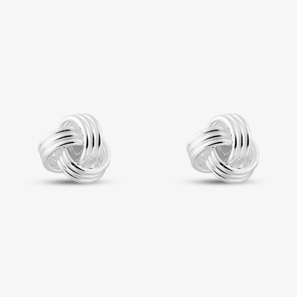 Sterling Silver 5.5mm Knot Stud Earrings S4030