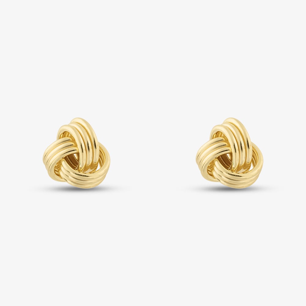 Silver Gold Plated 5.5mm Knot Stud Earrings S4031