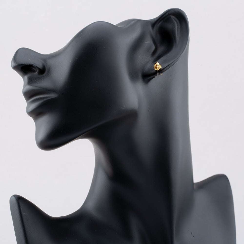 Silver Gold Plated 5.5mm Knot Stud Earrings S4031