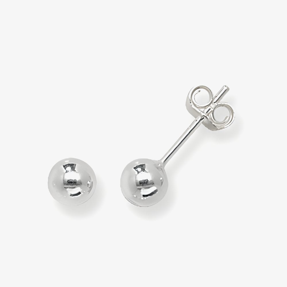 Fashionista Silver Sterling Silver 5mm Ball Stud Earrings G5512