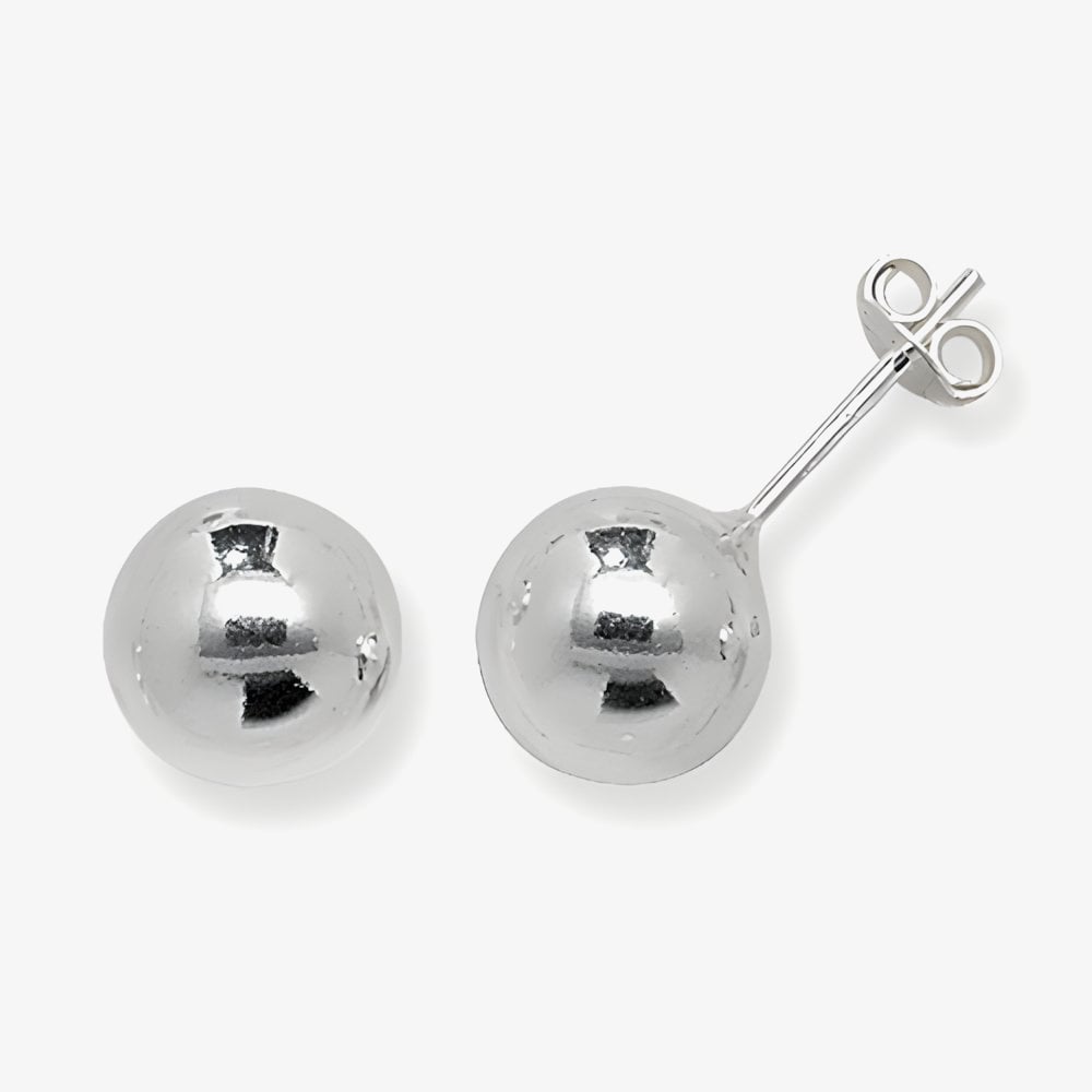 Fashionista Silver Sterling Silver 10mm Ball Stud Earrings G5516