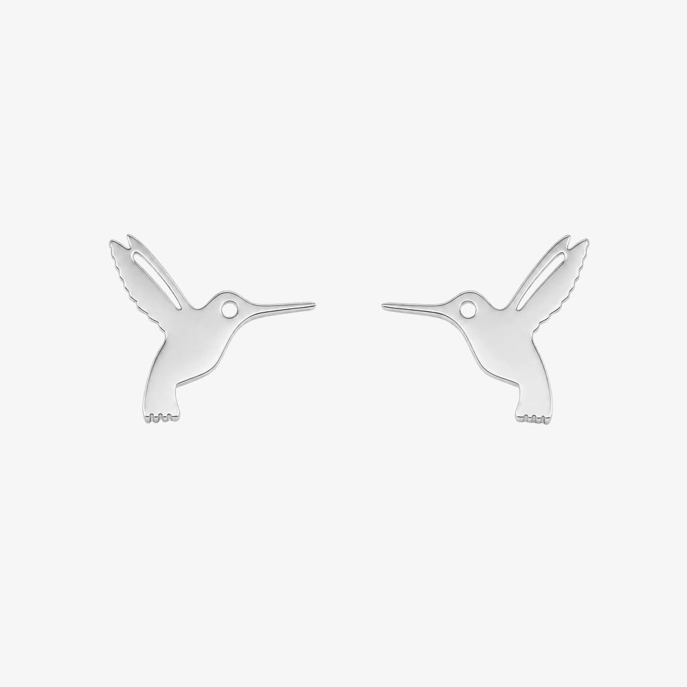 Fashionista Silver Sterling Silver Hummingbird Stud Earrings E6802