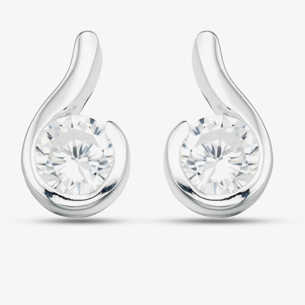 Cubic Zirconia Set Silver Earrings GK-E436C