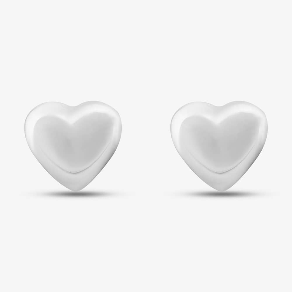 Sterling Silver 7mm Heart Stud Earrings 8.55.5989