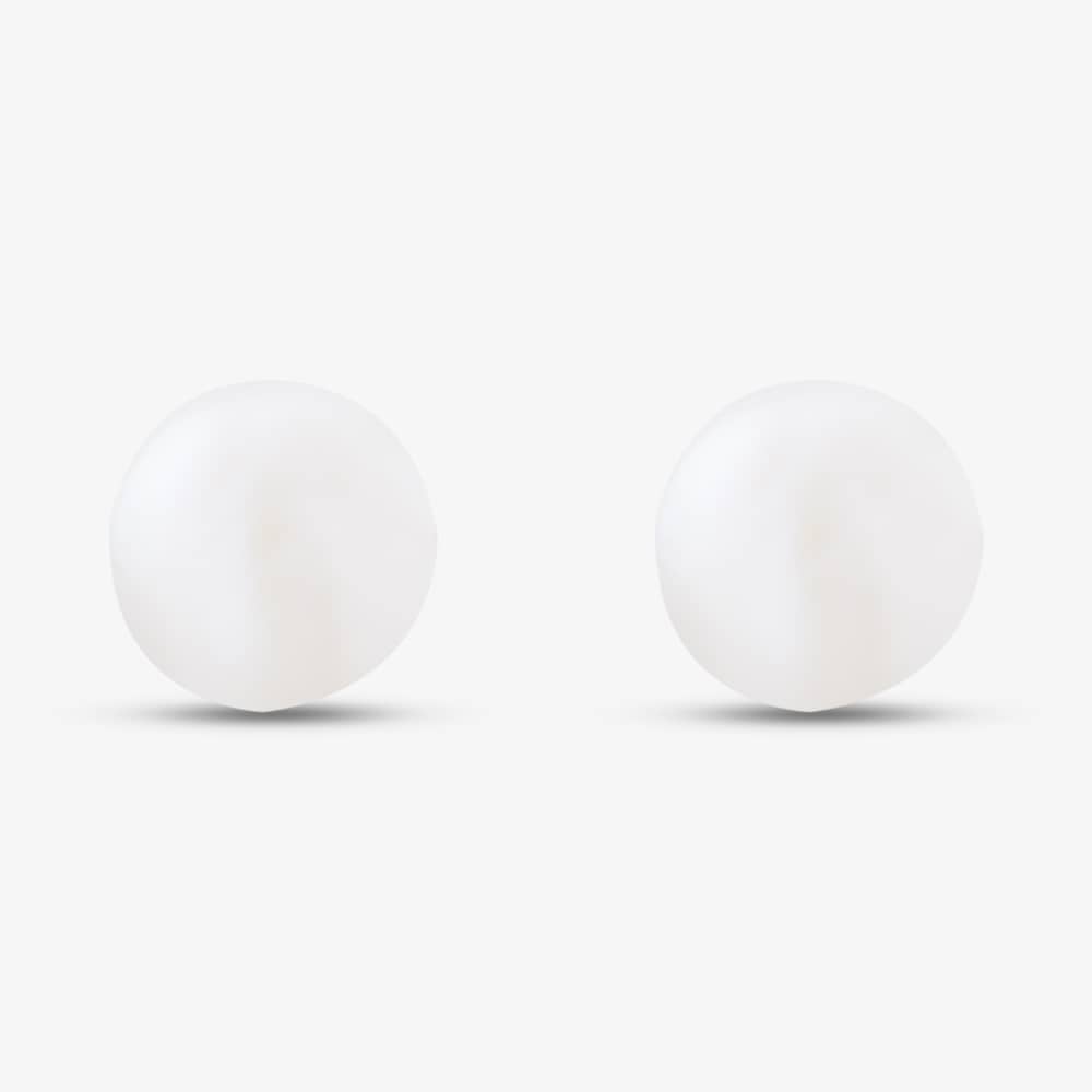 Silver 7mm White Side Drilled Freshwater Pearl Stud Earrings EOW107SD