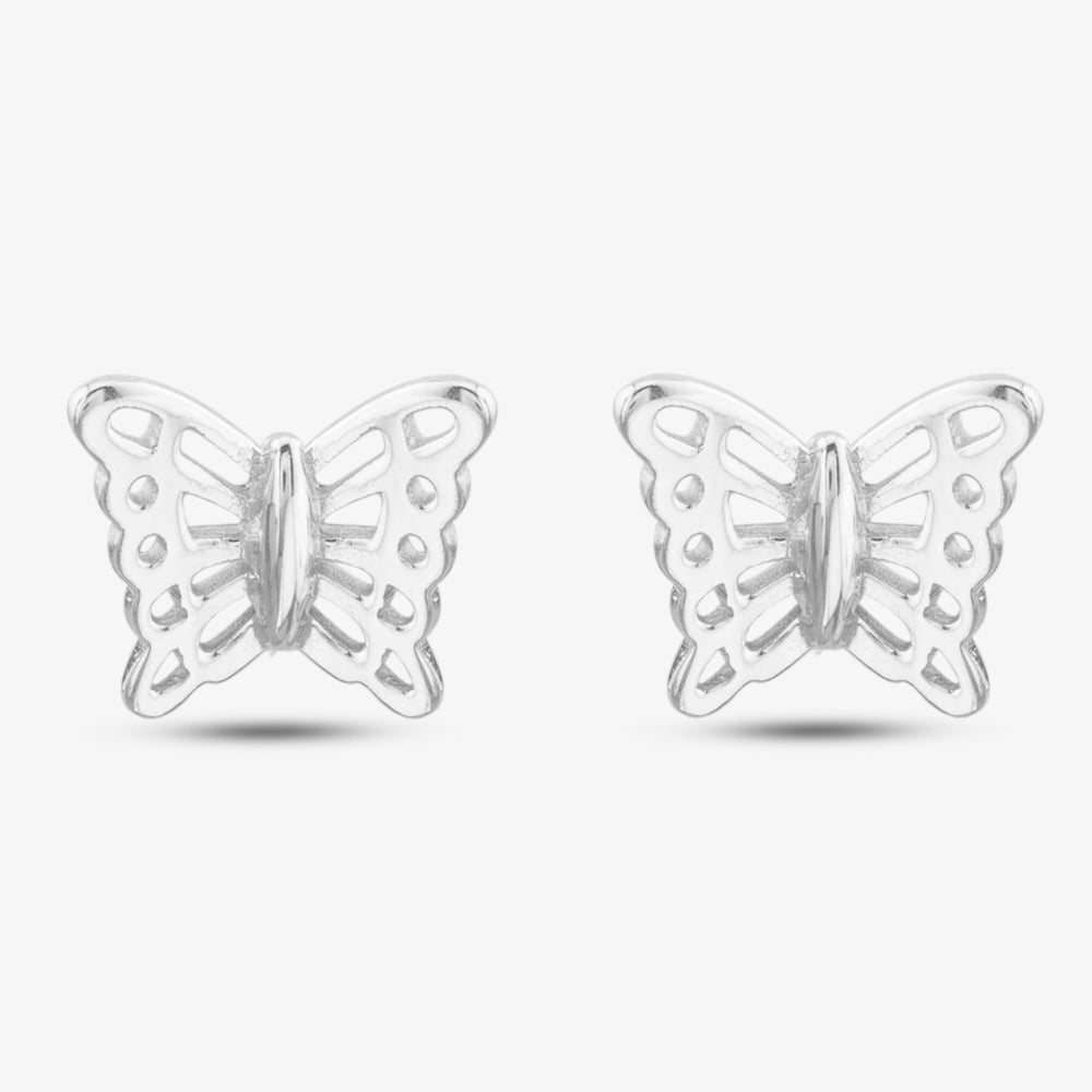 Silver Cut Out Butterfly Stud Earrings 8.55.5279