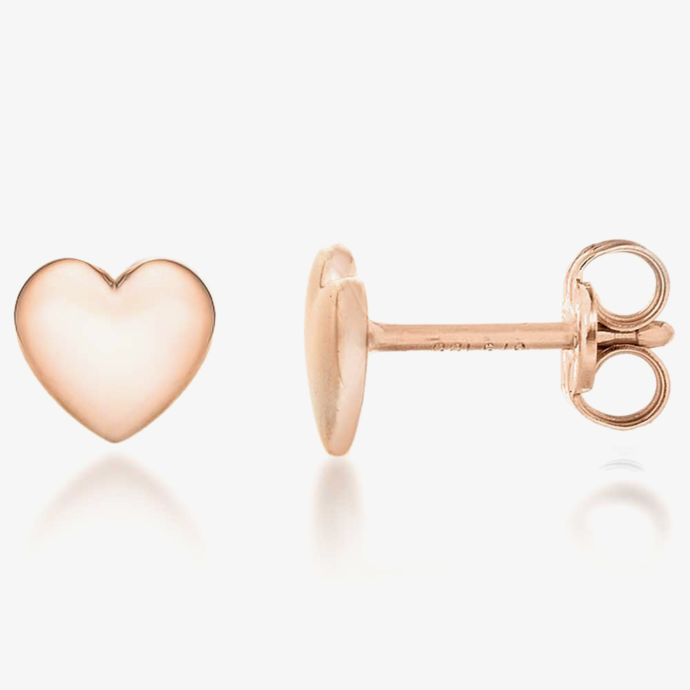 Product photograph of Rose Gold-plated Silver Mini Heart Stud Earrings 8 55 6739 from The Jewel Hut