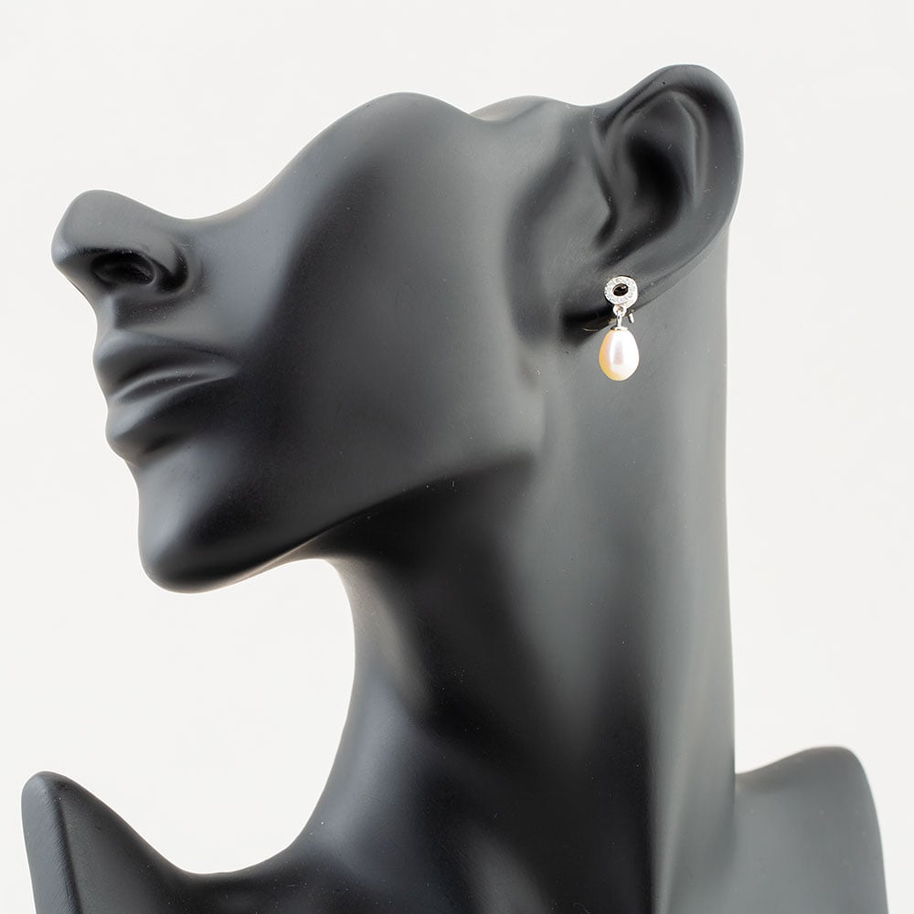 Sterling Silver 7-7.5mm Freshwater Pearl Dropper Earrings EOW70063FW